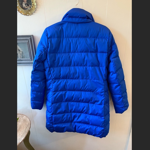 Women's Lands End Mid-Length Cobalt Blue Puffer Coat Size M (10-12) - Picture 6 of 9